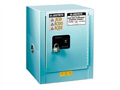 Justrite 8904222 Chemcor Countertop Corrosives/Acids Safety Cabinet, Capacity 4 Gallons., 1 Shelf, 1 Self-Close Door, Blue