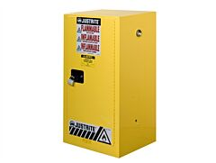 Justrite 891501 Sure-Grip Ex Compac Flammable Safety Cabinet, Capacity 15 Gallons, 1 Shelf, 1 Manual Close Door, Red