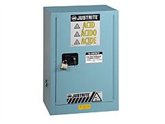 Justrite 891502 Sure-Grip Ex Compac Corrosives/Acid Steel Safety Cabinet, Capacity 15 Gallon, 1 Shelf, 1 Manual Close Door, Blue