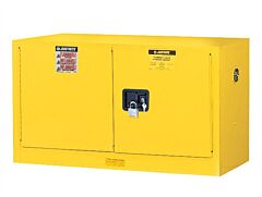 Justrite 891725 Sure-Grip Ex Piggyback Flammable Safety Cabinet, Capacity 17 Gallons, 1 Shelf, 2 Self-Close Doors, White