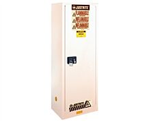Justrite 892205 Sure-Grip Ex Slimline Flammable Safety Cabinet, Capacity 22 Gallons, 3 Shelves, 1 Manual Close Door, White
