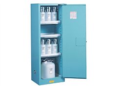 Justrite 892222 Sure-Grip Ex Slimline Corrosives/Acid Steel Safety Cabinet, Capacity 22 Gal, 3 Shelves, 1 Self-Close Door, Blue