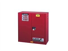 Justrite 893031 Sure-Grip Ex Combustibles Safety Cabinet For Paint And Ink, Capacity 40 Gal, 3 Shelves, 2 Self-Close Doors, Red