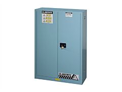 Justrite 8945022 Chemcor Corrosives/Acids Safety Cabinet, Capacity 45 Gallons, 2 Shelves, 2 Manual-Close Doors, Blue