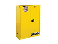Justrite 894530 Sure-Grip Ex Combustibles Safety Cabinet For Paint And Ink, Capacity 60 Gallon, 5 Shelves, 2 Self-Close Doors, Yellow