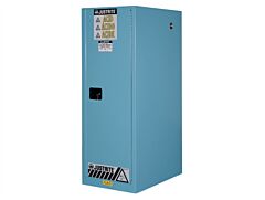 Justrite 895402 Sure-Grip Ex Deep Slimline Corrosives/Acid Safety Cabinet, Capacity 54 Gallon, 3 Shelves, 1 Manual Close Door, Blue