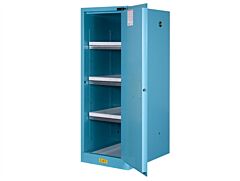 Justrite 895422 Sure-Grip Ex Deep Slimline Corrosives/Acid Safety Cabinet, Capacity 54 Gallon, 3 Shelves, 1 Self-Close Door, Blue