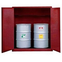 Justrite 899101 Sure-Grip Ex Vertical Drum Safety Cabinet And Drum Support, Capacity 110 Gallon, 1 Shelf, 2 Manual Close Doors, Red