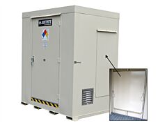 Justrite 911021 Non-Combustible Outdoor Safety Locker, 2-Drum, Explosion Relief Panels