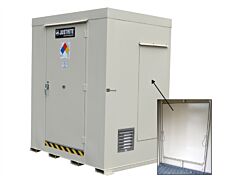 Justrite 911041 Non-Combustible Outdoor Safety Locker, 4-Drum, Explosion Relief Panels