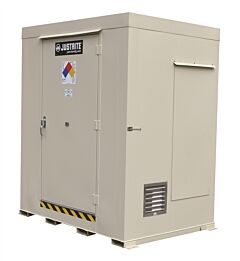 Justrite 911061 Non-Combustible Outdoor Safety Locker, 6-Drum, Explosion Relief Panels