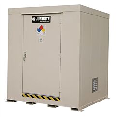 Justrite 911091 Non-Combustible Outdoor Safety Locker, 9-Drum, Explosion Relief Panels