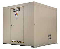Justrite 911161 Non-Combustible Outdoor Safety Locker, 16-Drum, Explosion Relief Panels