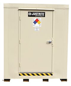 Justrite 913161 4-Hour Fire-Rated Outdoor Safety Locker, 16-Drum, Explosion Relief Panels