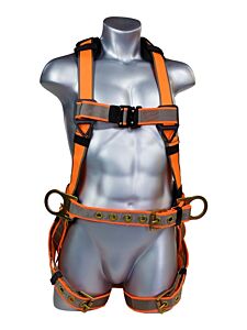 Malta Dynamics B2102 Warthog Maxx Construction Full Body Harness With Tongue Buckle Legs, Side D-Rings And Belt (S-M-L)