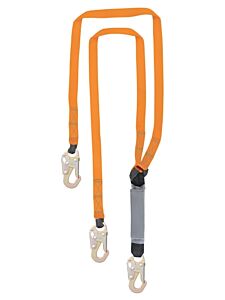 Malta Dynamics C5002 6' Double Leg External Shock Pack Shock Absorbing Lanyard With 3 Steel Snap Hooks