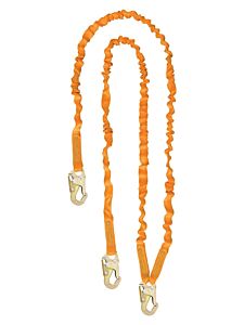 Malta Dynamics C5006 6' Double Leg Internal Shock Absorbing Lanyard With 3 Steel Snap Hooks