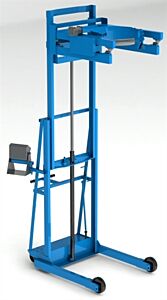 Morse 525-N-124 Vertical-Lift Drum Pourer, 106", Scale-Equipped, Air Power Drum Lift, Pull Chain Manual Drum Tilt, 800 Lb. Capacity