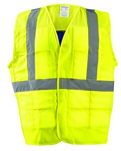 Occunomix 901-Y2/3X Miracool Plus Class 2 Cooling Vest, Mesh, Yellow, Size 2X/3X-Large