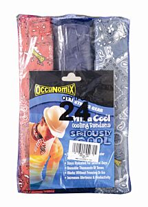 Occunomix 940B-24 Miracool Bandana/Bulk Pk., Cotton, Assorted Colors