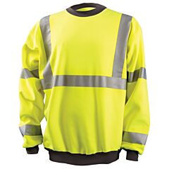 Occunomix Lux-Cswt-Y4X Class 3 Crew Neck Sweatshirt, Hi-Vis Yellow, Size 4X-Large