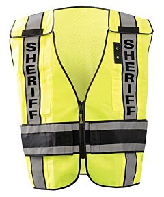 Occunomix Lux-Dpss-Dor-Xl Vest, Deluxe Public Safety Dor, Breakaway, Sheriff, Yellow, Class 2, Size 2X/4X-Large