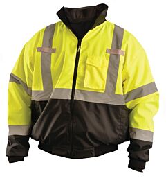 Occunomix Lux-Etjbjr-By2X Economy Bomber Winter Jacket With Removable Liner, Polyester, Yellow, Class 3, Size 2X-Large
