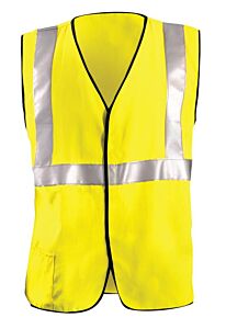 Occunomix Lux-Hrc2Fr-Y3X Classic Fr Hrc2 Solid Vest, Tencel /Modacrylic/Aramid Blend, Yellow, Class 3, Size 3X-Large