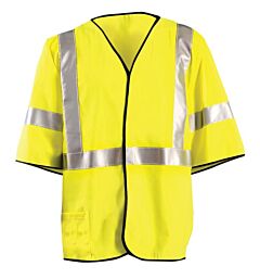 Occunomix Lux-Hsg3Fr-Y5X Classic Fr Single Stripe, Solid Vest, Solid, Yellow, Class 3, Size 5X-Large