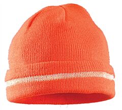 Occunomix Lux-Kcr-O Hiviz Knitted Cap W/Reflective, Knitted, Orange