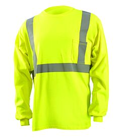 Occunomix Lux-Lstfr-Nxl Long Sleeve Flame Resistant T-Shirt, Solid, Navy, Size Xl