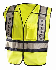 Occunomix Lux-Psp-Ym/L Public Safety Two Tone Vest W/Hook & Loop, Police, Solid, Yellow/Navy, Size Medium/Large