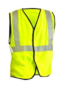 Occunomix Lux-Ssg/Fr-Yl Single Stripe Fr Vest, Solid, Yellow, Class 2, Size Large