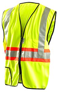 Occunomix Lux-Ssg2Tz-Y2X Two-Tone Vest W/Zipper, Solid, Yellow, Class 2, Size 2X-Large