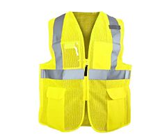 Occunomix Lux-Ssgcb-Yl/Xl 5-Pt Break-Way Vest, Mesh, Yellow, Class 2, Size Large/X-Large