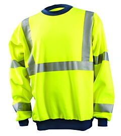 Occunomix Lux-Swt3-Ym Wicking Crewneck Sweatshirt, Solid, Yellow, Class 3, Size M