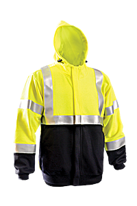 Occunomix Lux-Swt3Zfr-Y2X Premium Flame Resistant Pull-Over Hoodie, Class 3, Yellow, Size 2X-Large