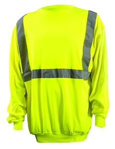Occunomix Lux-Swtl-Yxl Lightweight Crewneck Sweatshirt, Solid, Yellow, Class 2, Size X-Large