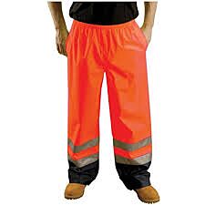 Occunomix Lux-Tenr-O5X Breathable/Waterproof Rain Pants, Solid, Orange, Class E, Size 5X-Large