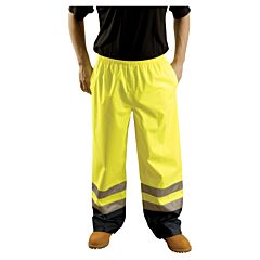 Occunomix Lux-Tenr-Ys Breathable/Waterproof Rain Pants, Solid, Yellow, Class E, Size Small