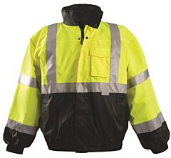 Occunomix Lux-Tjbj-By4X 4-Way Black Bottom Bomber Winter Jacket, Solid, Yellow, Class 3, Size 4X-Large