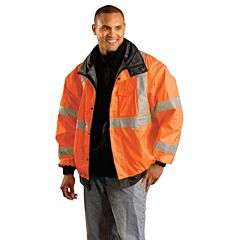 Occunomix Lux-Tjbj-O2X 4-Way Bomber Winter Jacket, Solid, Orange, Class 3, Size 2X-Large