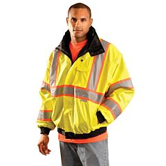Occunomix Lux-Tjbj2-Y4X 4-Way Two-Tone Bomber Winter Jacket, Solid, Yellow, Class 3, Size 4X-Large