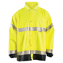 Occunomix Lux-Tjr-Ym Breathable Rain Jacket, Solid, Yellow, Class 3, Size Medium