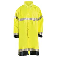 Occunomix Lux-Tjre-Yxl Breathable Rain Jacket, Long, Solid, Yellow, Class 3, Size X-Large