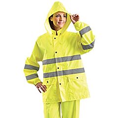 Occunomix Lux-Trjkt-Ym Breathable Rain Jacket, Solid, Yellow, Class 3, Size Medium