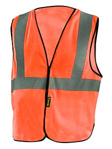 Occunomix Lux-Xfr-Hvol/Xl Value Fr Non-Ansi Solid Vest, Solid, Orange, Size Large/X-Large