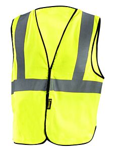 Occunomix Lux-Xfr-Hvys/M Value Fr Non-Ansi Solid Vest, Solid, Yellow, Size Small/Medium