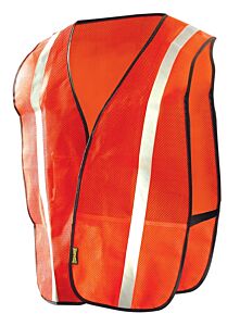Occunomix Lux-Xsbm-Or Silver Beaded Mesh Vest, Mesh, Orange, Size R