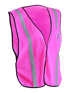 Occunomix Lux-Xsbml-Pr Silver Beaded Mesh Vest, Mesh, Pink, Size R